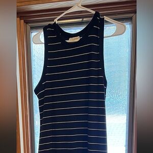 Target Navy and White Striped Midi Dress